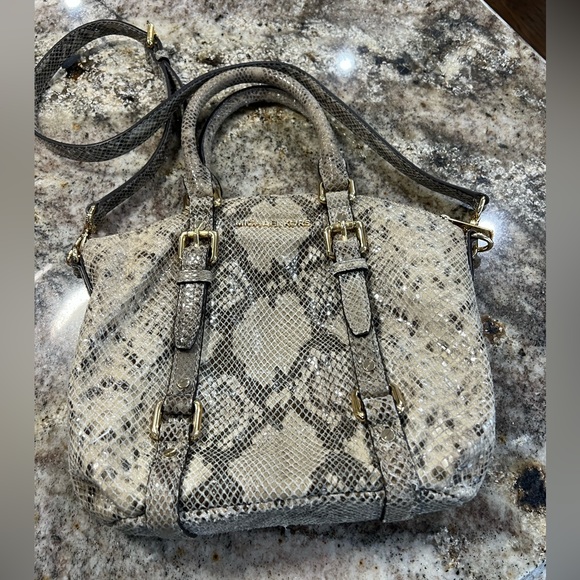 Michael Kors Python Embossed Leather Satchel Shoulder bag - Picture 2 of 6